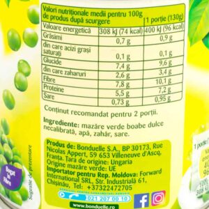 Mazare verde boabe dulce 425ml Bonduelle 5 - Comanda alimente la domiciliu market Braila