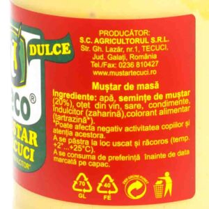 Mustar dulce de Tecuci 280g Teco 5 - Comenzi online alimente Braila market