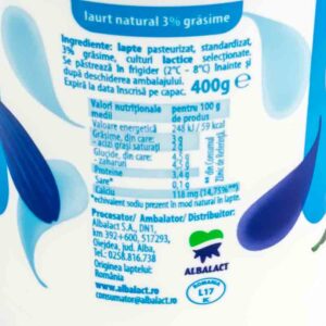 Iaurt natural 3% 400g Zuzu 4 - Magazin online produse alimentare market Braila