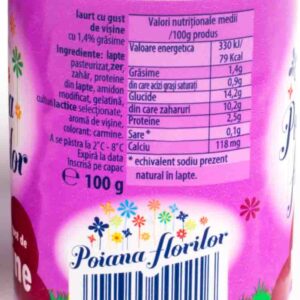 Iaurt cu gust de visine 100g/4 Poiana Florilor 1 - Comenzi alimente la domiciliu Brailamarket