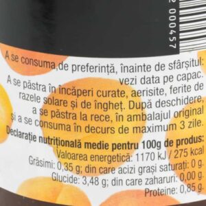 Gem de caise 360g Dupa pofta Boierul 4 - Declaratia nutritionala - Brailamarket