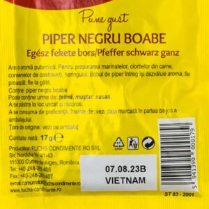 Piper negru boabe 17g Cosmin - Alimente la domiciliu Braila market