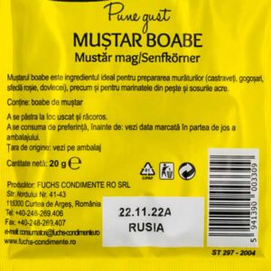 Mustar boabe 20g Cosmin - Alimente livrate la domiciliu Braila market