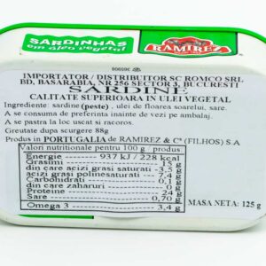 Sardine in sos tomat 125g Ramirez - Alimente livrate la domiciliu Brailamarket