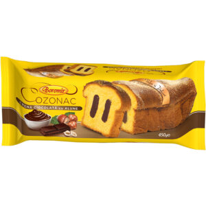Cozonac crema ciocolata cu alune 450g Boromir - Alimente livrate la domiciliu market Braila