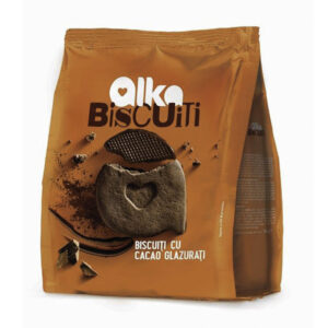 BISCUITI CU CACAO  GLAZURATI 180G ALKA