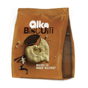 BISCUITI CU VANILIE GLAZURATI 180G ALKA