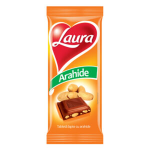 CIOCOLATA CU LAPTE SI ARAHIDE 85G LAURA