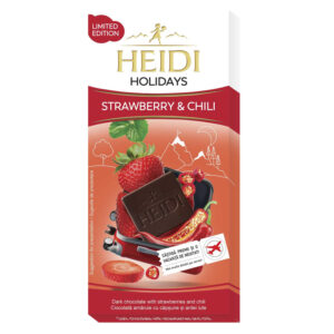 CIOCOLATA AMARUIE CU CAPSUNI SI ARDEI IUTE 80G HEIDI