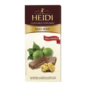 CIOCOLATA CU LAPTE SI NUCI VERZI 90G HEIDI