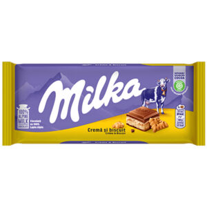CIOCOLATA CU CREMA SI BISCUITI 100G MILKA