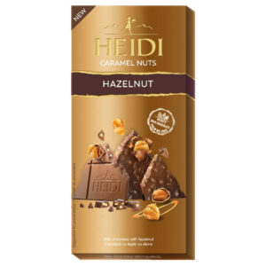 CIOCOLATA CU LAPTE CU ALUNE DE PADURE CARAMELIZATE 80G HEIDI